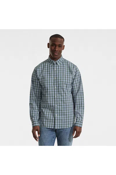 Lands' End Men's Long Sleeve Travel Kit Shirt In Blue