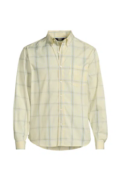 Lands' End Men's Long Sleeve Travel Kit Shirt In Neutral