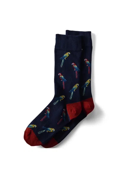 Lands' End Men's Novelty Dress Socks 1pk In Blue