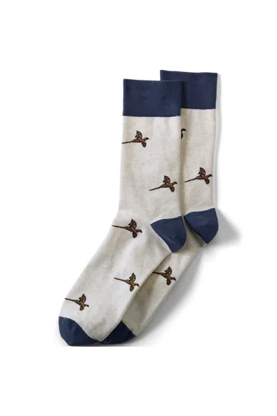 Lands' End Novelty Crew Socks In Gray