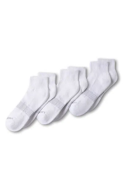Lands' End Men's Performance Half Cushion Quarter Crew Socks 3 Pack In Multi
