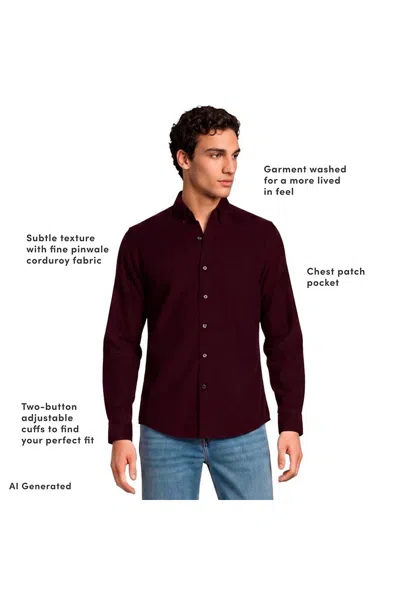 Lands' End Men's Pinwale Corduroy Shirt In Red