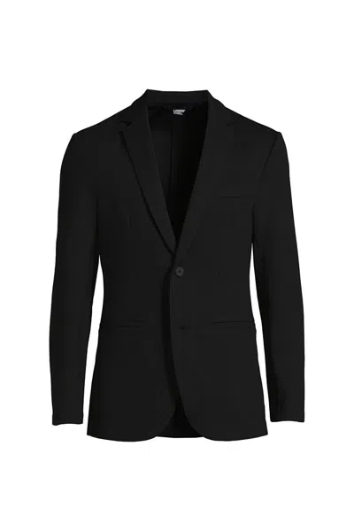 Lands' End Men's Ponte Knit Blazer In Black