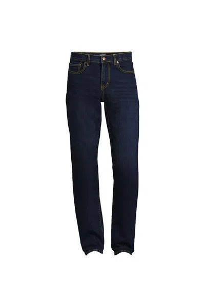 Lands' End Men's Recover 5 Pocket Traditional Fit Denim Jeans In Blue