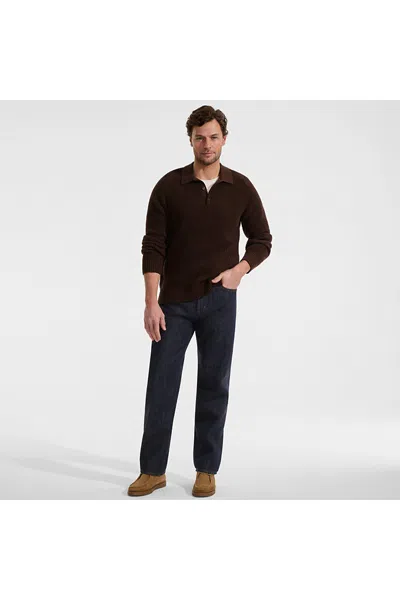 Lands' End Men's Rigid Comfort Waist Classic Fit Stay Blue Jean