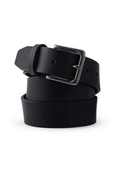 Lands' End Men's Rugged Leather Belt In Black