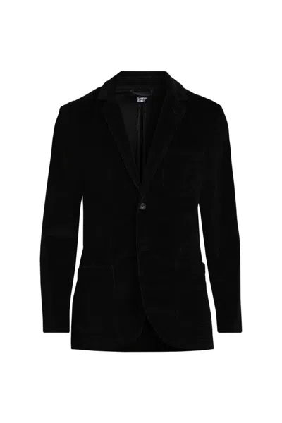 Lands' End Men's Rustic Wide Wale Corduroy Blazer In Black
