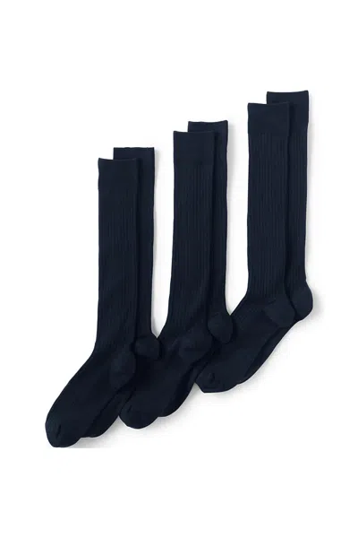 Lands' End Men's Seamless Toe Over The Calf Rib Dress Socks 3-pack In Animal Print