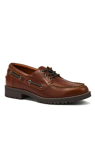 Lands' End Men's Seaport Leather Lace Up Boat Shoes In Multi