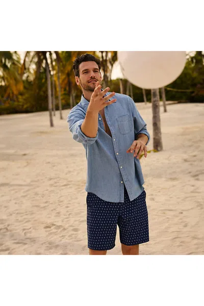 Lands' End Men's Shoreline 9" Swim Trunks In Blue