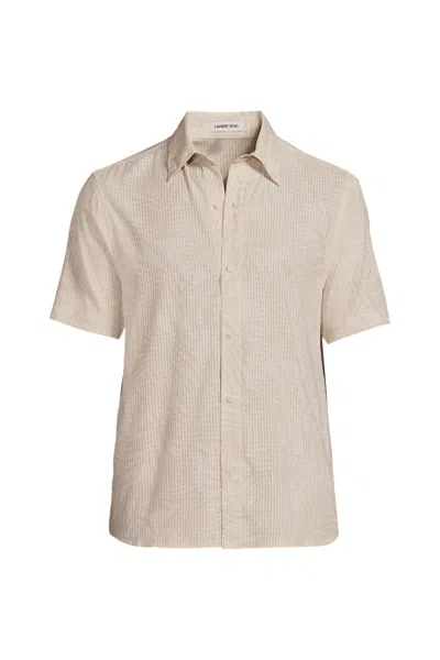 Lands' End Men's Short Sleeve Cooling Shirt In White
