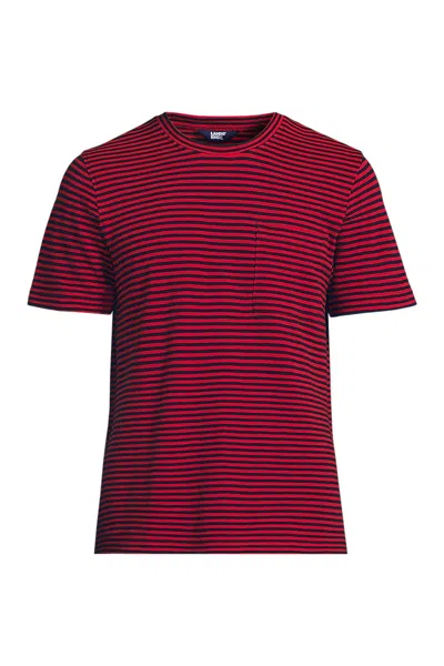 Lands' End Men's Short Sleeve Cotton Linen Tee In Red