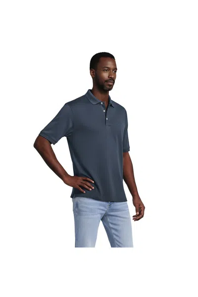 Lands' End Men's Short Sleeve Cotton Supima Polo Shirt In Blue