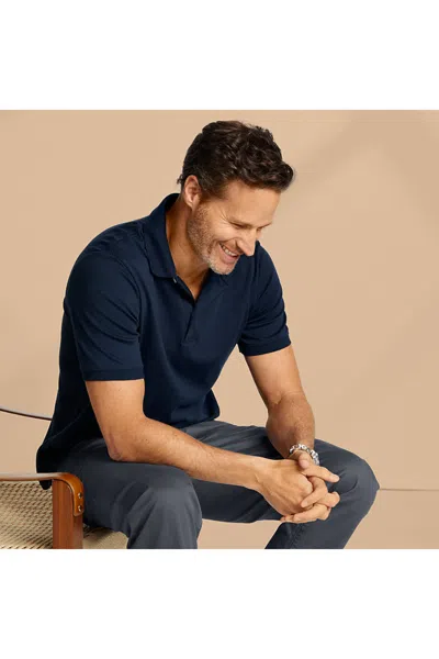 Lands' End Men's Short Sleeve Cotton Supima Polo Shirt In Blue