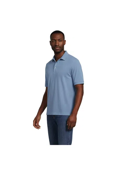 Lands' End Men's Short Sleeve Cotton Supima Polo Shirt In Blue