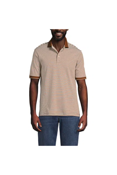 Lands' End Men's Short Sleeve Cotton Supima Polo Shirt In Brown