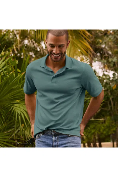 Lands' End Men's Short Sleeve Cotton Supima Polo Shirt In Green
