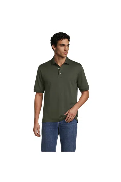 Lands' End Men's Short Sleeve Cotton Supima Polo Shirt In Green