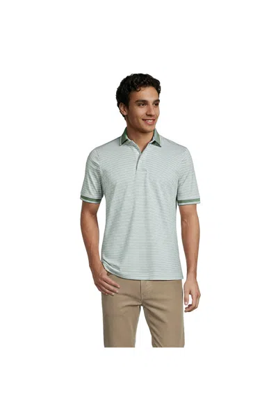 Lands' End Men's Short Sleeve Cotton Supima Polo Shirt In White