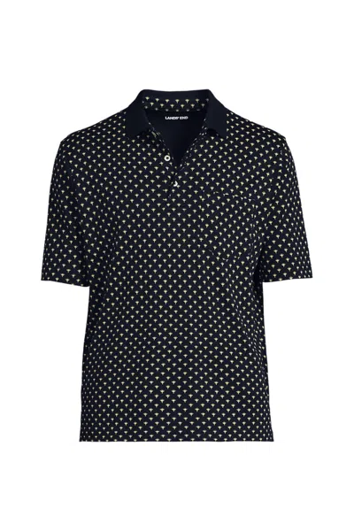 Lands' End Men's Short Sleeve Cotton Supima Polo Shirt With Pocket In Blue