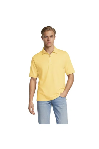 Lands' End Men's Short Sleeve Cotton Supima Polo Shirt In Yellow