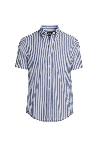 Lands' End Men's Short Sleeve Essential Lightweight Poplin In Multi