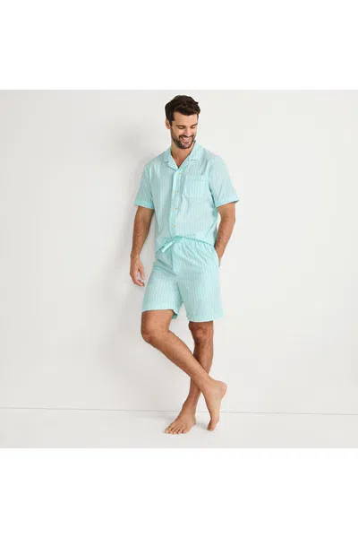 Lands' End Men's Short Sleeve Essential Pajama Shirt In Green
