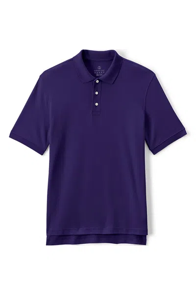 Lands' End Men's Short Sleeve Interlock Polo Shirt In Purple