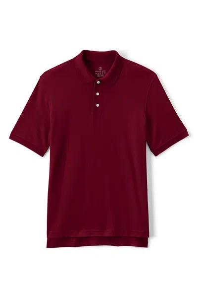 Lands' End Men's Short Sleeve Interlock Polo Shirt In Red