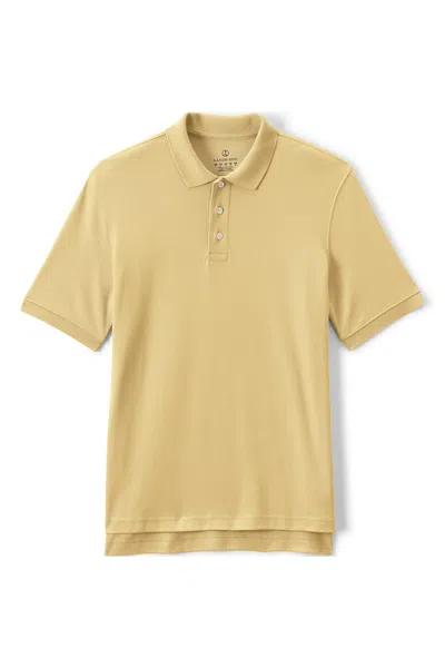 Lands' End Men's Short Sleeve Interlock Polo Shirt In Yellow