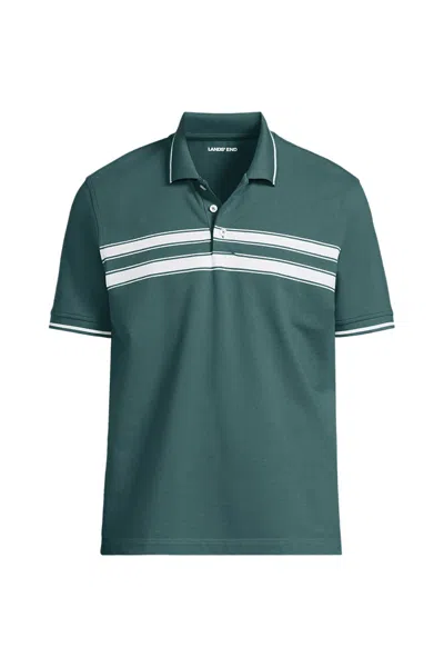 Lands' End Men's Short Sleeve Performance Mesh Pique Polo In Green