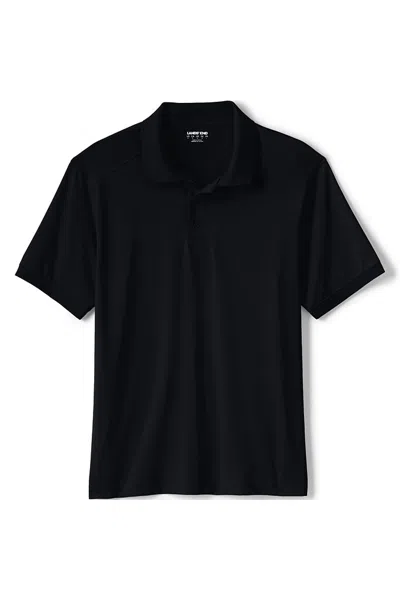 Lands' End Men's Short Sleeve Rapid Dry Polo Shirt In Black