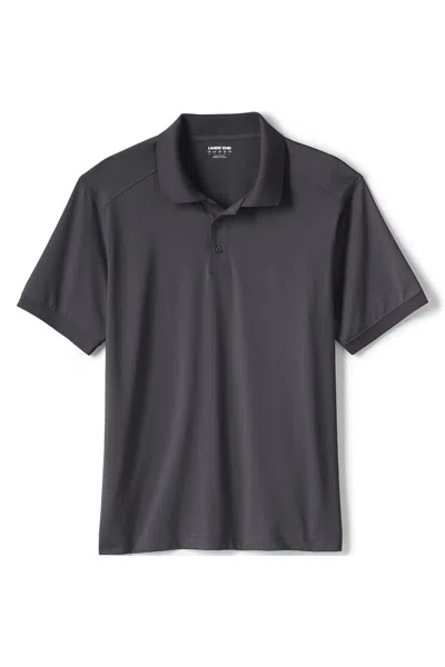 Lands' End Men's Short Sleeve Rapid Dry Polo Shirt In Gray