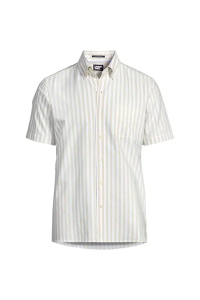 Lands' End Men's Short Sleeve Sail Rigger Shirt In White
