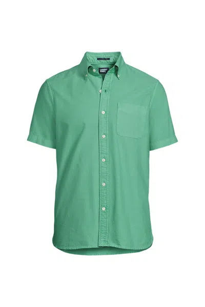 Lands' End Men's Short Sleeve Sail Rigger Shirt In Green
