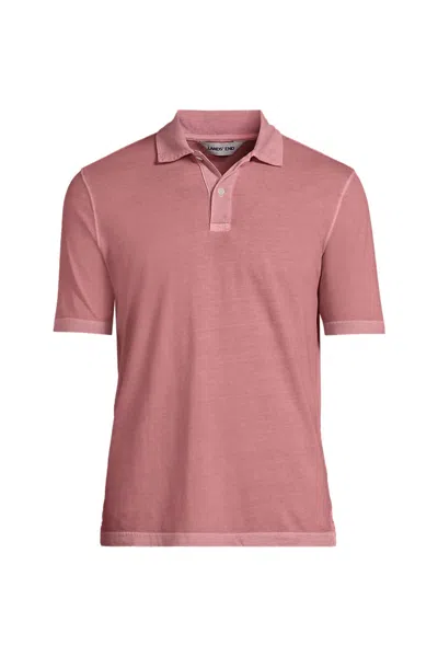 Lands' End Men's Short Sleeve Sun Faded Super T Polo In Pink