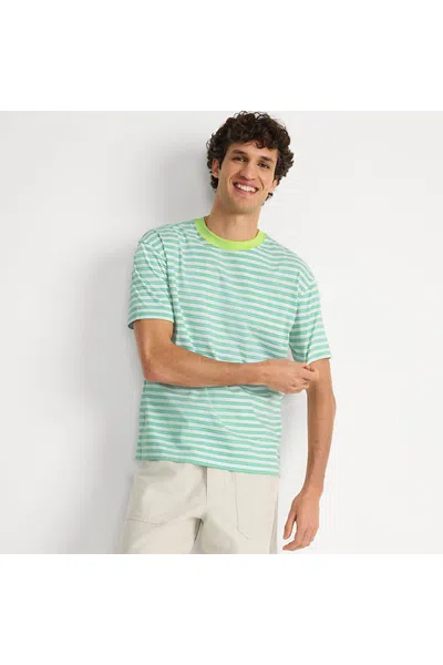 Lands' End Men's Short Sleeve Super-t Crew Relaxed Fit Tee In Green