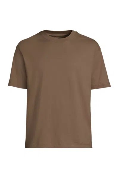 Lands' End Short Sleeve Super-t Crew Relaxed Fit Tee In Brown