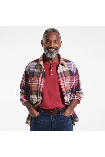 Lands' End Men's Short Sleeve Super-t Henley In Multi