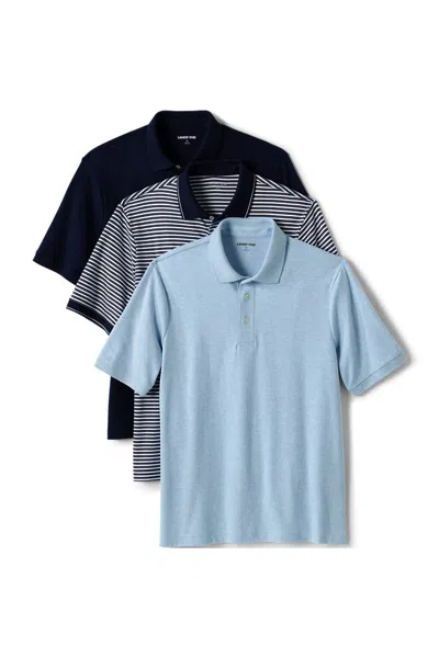 Lands' End Men's Short Sleeve Supima Polo 3 Pack In Multi