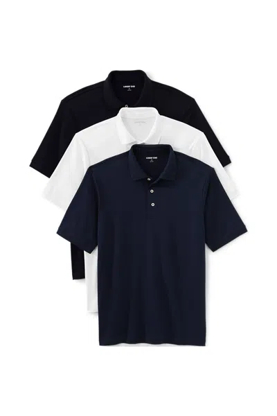 Lands' End Men's Short Sleeve Supima Polo 3 Pack In Yellow