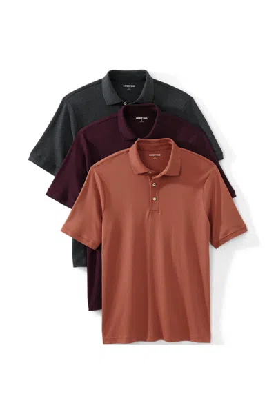 Lands' End Men's Short Sleeve Supima Polo 3 Pack In Neutral