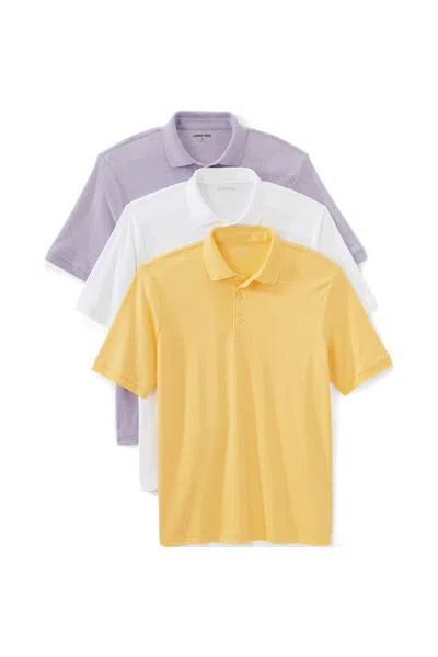 Lands' End Men's Short Sleeve Supima Polo 3 Pack In Neutral