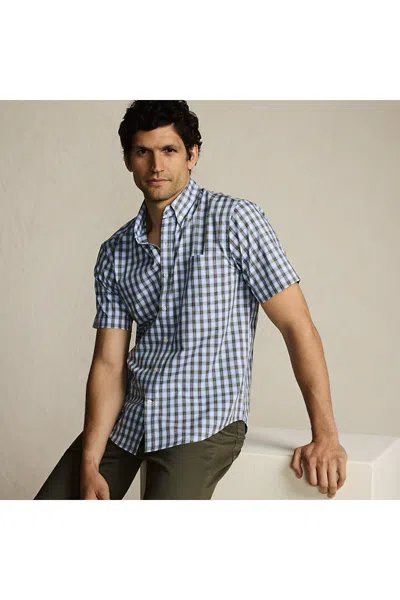 Lands' End Men's Short Sleeve Travel Kit Shirt In Blue