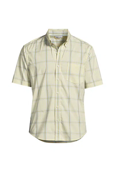 Lands' End Men's Short Sleeve Travel Kit Shirt In Neutral