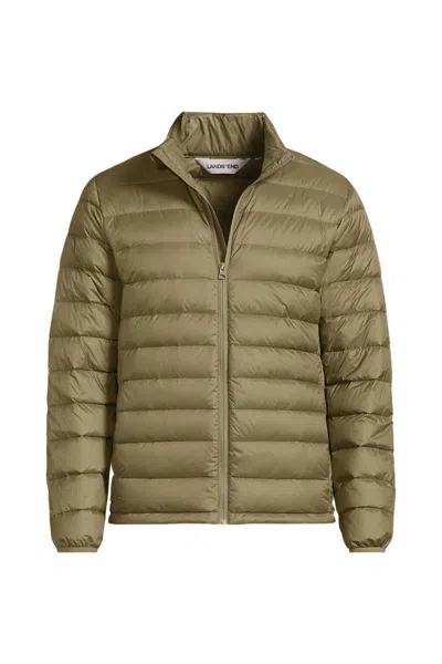Lands' End Men's Short Wanderweight Packable Down Jacket In Green