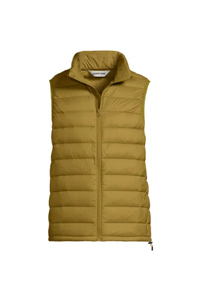 Lands' End Men's Wanderweight Packable Down Vest In Green