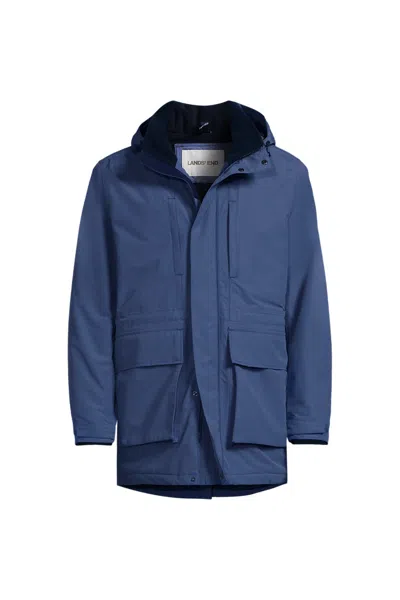 Lands' End Men's Squall Waterproof Insulated Parka In Blue