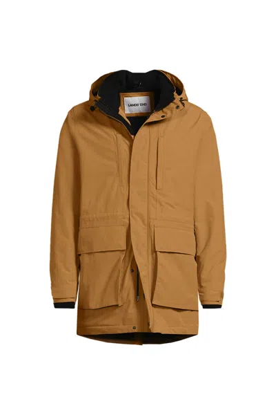 Lands' End Men's Squall Waterproof Insulated Parka In Brown