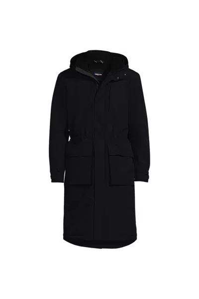 Lands' End Men's Squall Waterproof Insulated Winter Stadium Coat In Black